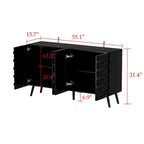 Mobile buffet nero con contenitore, credenza a 2 ante, montaggio per 1 persona
