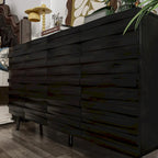 Mobile buffet nero con contenitore, credenza a 2 ante, montaggio per 1 persona