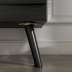 Mobile buffet nero con contenitore, credenza a 2 ante, montaggio per 1 persona