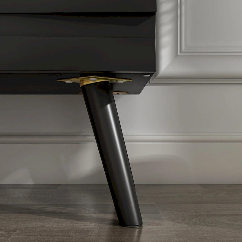 Mobile buffet nero con contenitore, credenza a 2 ante, montaggio per 1 persona