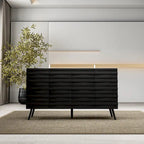 Mobile buffet nero con contenitore, credenza a 2 ante, montaggio per 1 persona