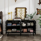 Mobile buffet nero con contenitore, credenza a 2 ante, montaggio per 1 persona