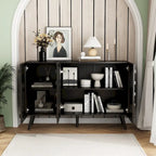 Mobile buffet nero con contenitore, credenza a 2 ante, montaggio per 1 persona