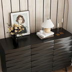 Mobile buffet nero con contenitore, credenza a 2 ante, montaggio per 1 persona
