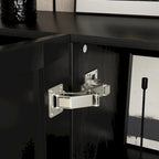 Mobile buffet nero con contenitore, credenza a 2 ante, montaggio per 1 persona