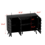Mobile buffet nero con contenitore, credenza a 2 ante, montaggio per 1 persona