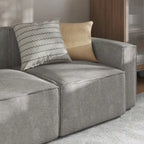 Poltrona modulare con bracciolo destro – Grigio / Crema / Grigio scuro, 1 posto