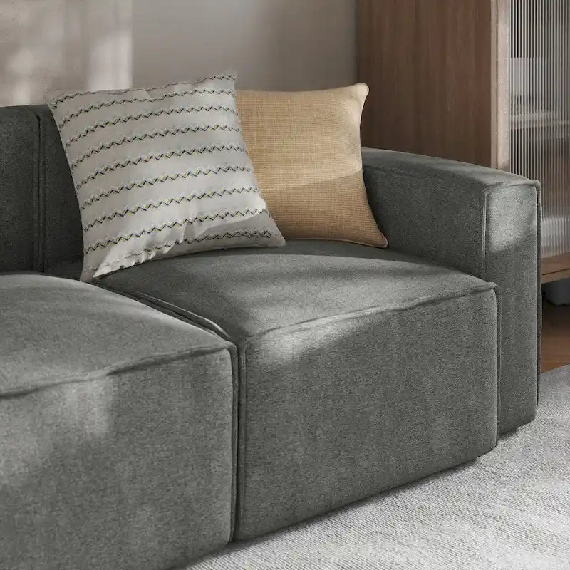 Poltrona modulare con bracciolo destro – Grigio / Crema / Grigio scuro, 1 posto