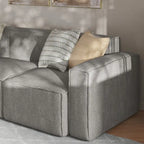 Poltrona modulare con bracciolo destro – Grigio / Crema / Grigio scuro, 1 posto