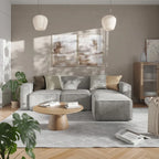 Poltrona modulare con bracciolo destro – Grigio / Crema / Grigio scuro, 1 posto