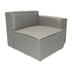 Poltrona modulare con bracciolo destro – Grigio / Crema / Grigio scuro, 1 posto