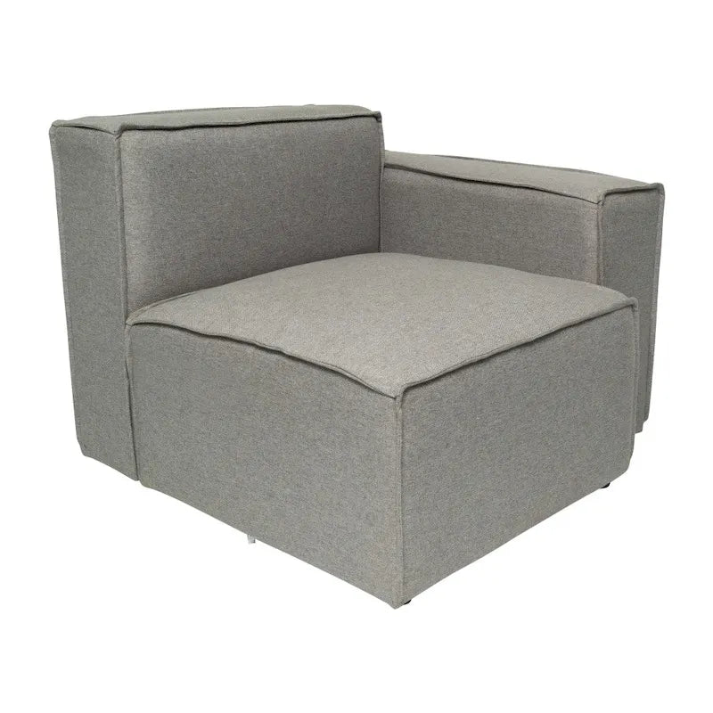 Poltrona modulare con bracciolo destro – Grigio / Crema / Grigio scuro, 1 posto