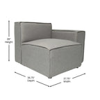 Poltrona modulare con bracciolo destro – Grigio / Crema / Grigio scuro, 1 posto