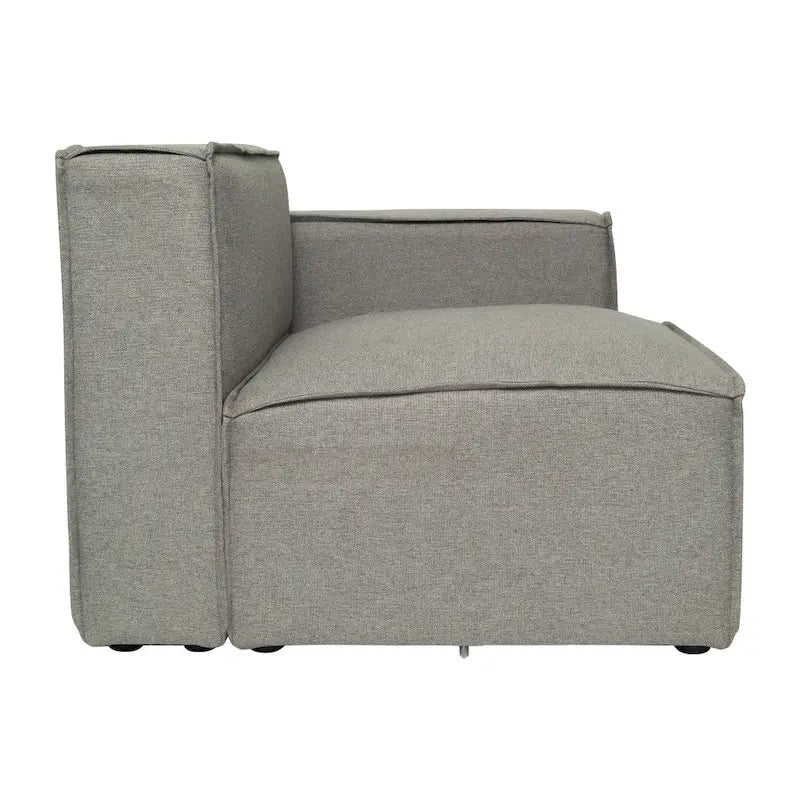 Poltrona modulare con bracciolo destro – Grigio / Crema / Grigio scuro, 1 posto