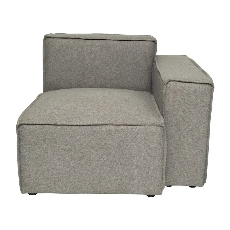Poltrona modulare con bracciolo destro – Grigio / Crema / Grigio scuro, 1 posto