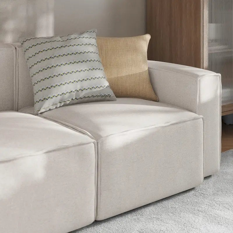 Poltrona modulare con bracciolo destro – Grigio / Crema / Grigio scuro, 1 posto
