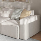 Poltrona modulare con bracciolo destro – Grigio / Crema / Grigio scuro, 1 posto