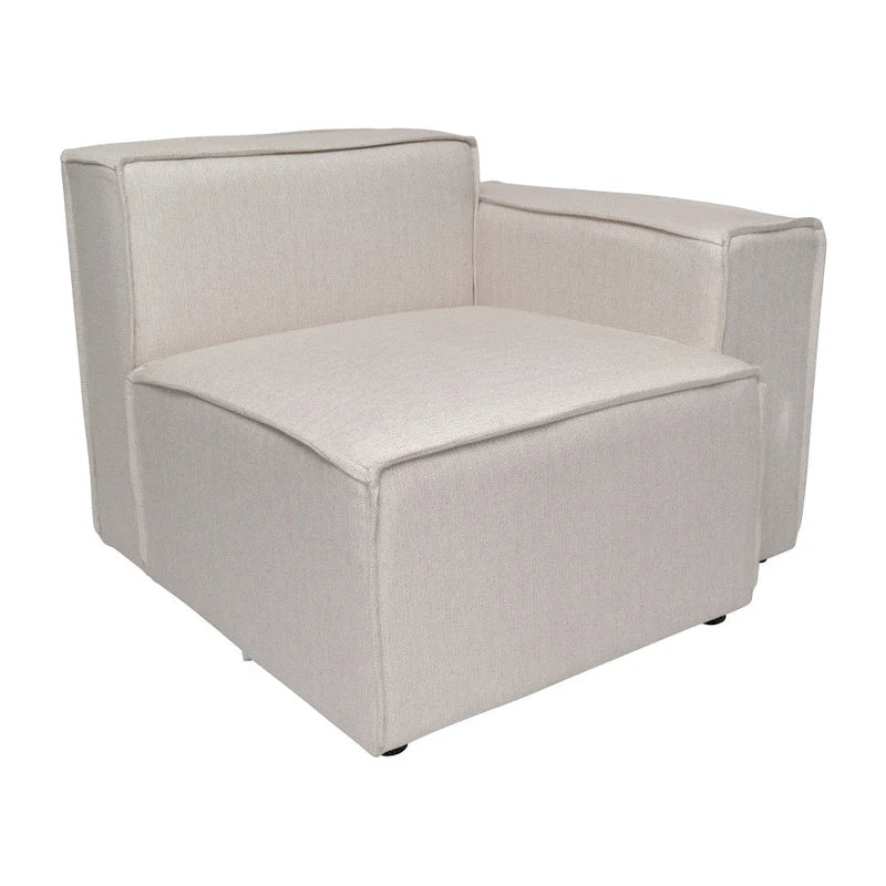 Poltrona modulare con bracciolo destro – Grigio / Crema / Grigio scuro, 1 posto
