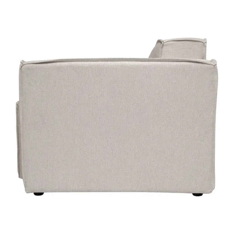 Poltrona modulare con bracciolo destro – Grigio / Crema / Grigio scuro, 1 posto
