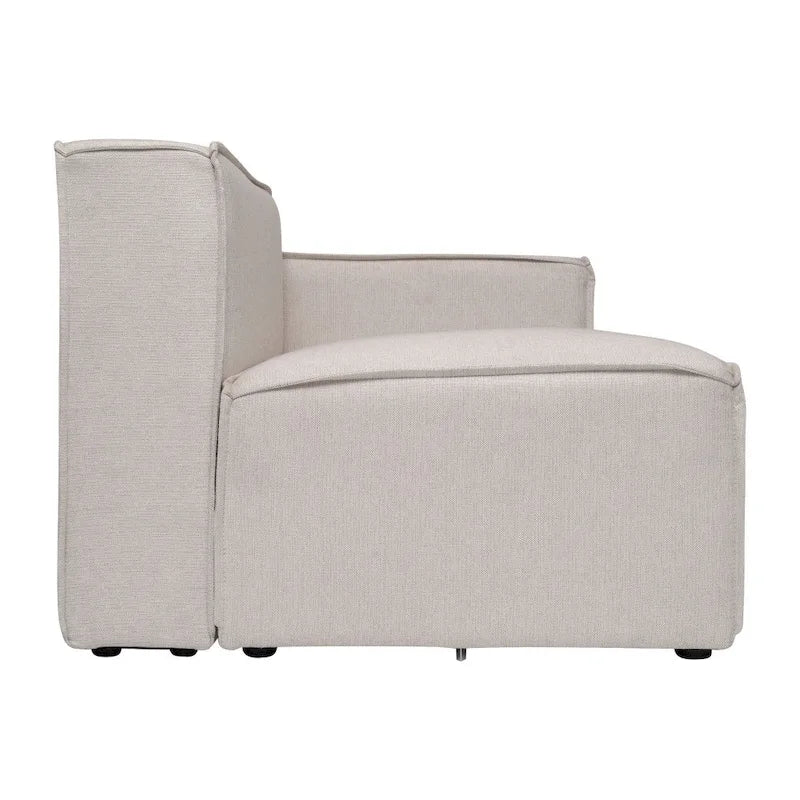 Poltrona modulare con bracciolo destro – Grigio / Crema / Grigio scuro, 1 posto