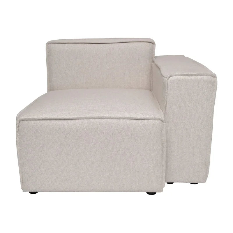 Poltrona modulare con bracciolo destro – Grigio / Crema / Grigio scuro, 1 posto