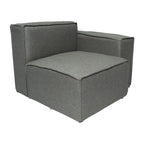 Poltrona modulare con bracciolo destro – Grigio / Crema / Grigio scuro, 1 posto