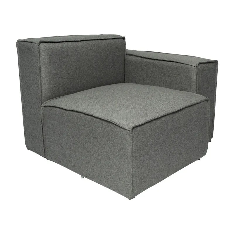 Poltrona modulare con bracciolo destro – Grigio / Crema / Grigio scuro, 1 posto