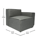 Poltrona modulare con bracciolo destro – Grigio / Crema / Grigio scuro, 1 posto