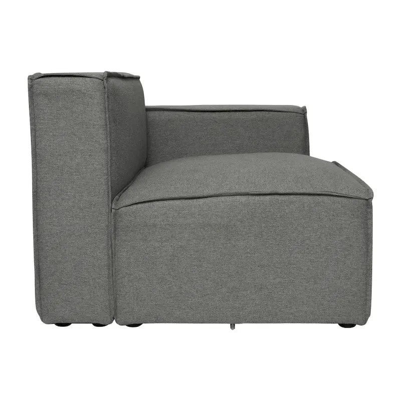 Poltrona modulare con bracciolo destro – Grigio / Crema / Grigio scuro, 1 posto