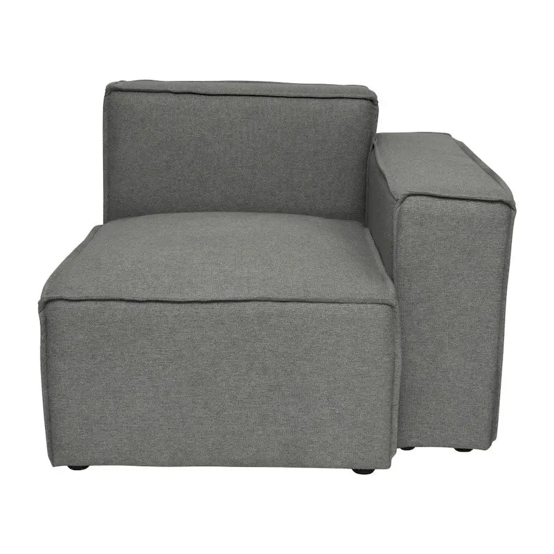 Poltrona modulare con bracciolo destro – Grigio / Crema / Grigio scuro, 1 posto