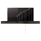 Mobile TV galleggiante a parete nero lucido con luci a LED