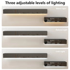 Mobile TV galleggiante a parete nero lucido con luci a LED