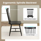 Sedia da pranzo senza braccioli Spindle Back nera/naturale
