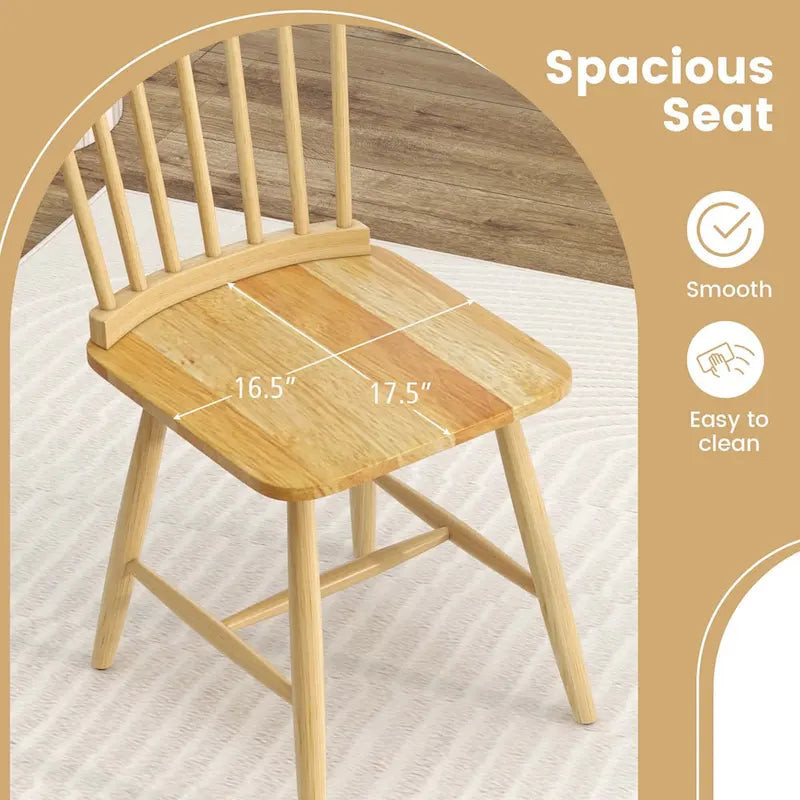 Sedia da pranzo senza braccioli Spindle Back nera/naturale