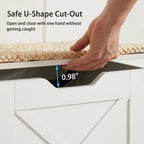 Panca Contenitore, Baule in Legno con Tappetino in Vimini Cerniere di Sicurezza, Panca Scarpa Contenitore Stile Industriale per Ingresso
