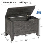 Panca Contenitore, Baule in Legno con Tappetino in Vimini Cerniere di Sicurezza, Panca Scarpa Contenitore Stile Industriale per Ingresso