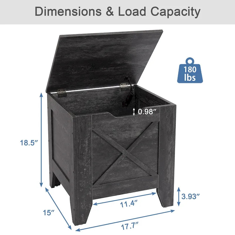 Panca Contenitore, Baule in Legno con Tappetino in Vimini Cerniere di Sicurezza, Panca Scarpa Contenitore Stile Industriale per Ingresso