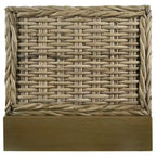 Letto a pannelli intrecciati in rattan King Size, grigio, 1 posto