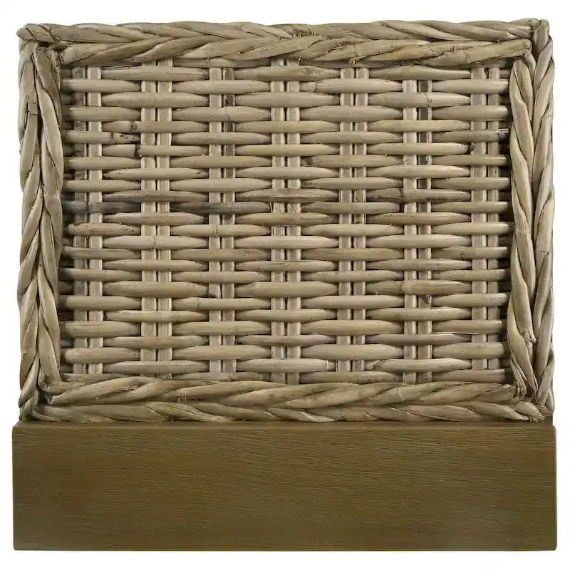 Letto a pannelli intrecciati in rattan King Size, grigio, 1 posto