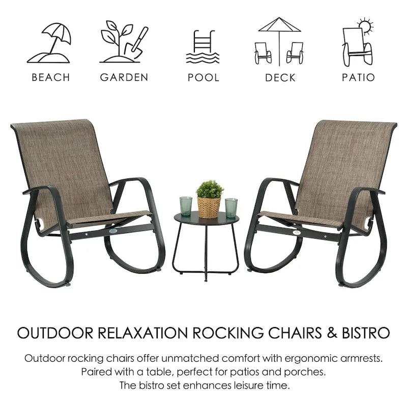 Sedia a dondolo reclinabile da esterno contemporanea
