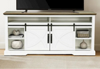 68 Rustic Sliding Barn Door TV Stand White TV Console for 80 TVs