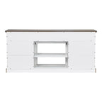 Mobile TV a slitta in stile rustico bianco, 172 cm, adatto per TV fino a 78"