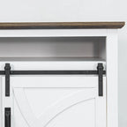 Mobile TV a slitta in stile rustico bianco, 172 cm, adatto per TV fino a 78"