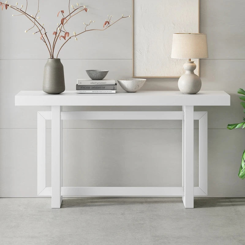 Consolle Minimalista con Piano Effetto Cemento – Grigio / Nero / Bianco / Blu Scuro