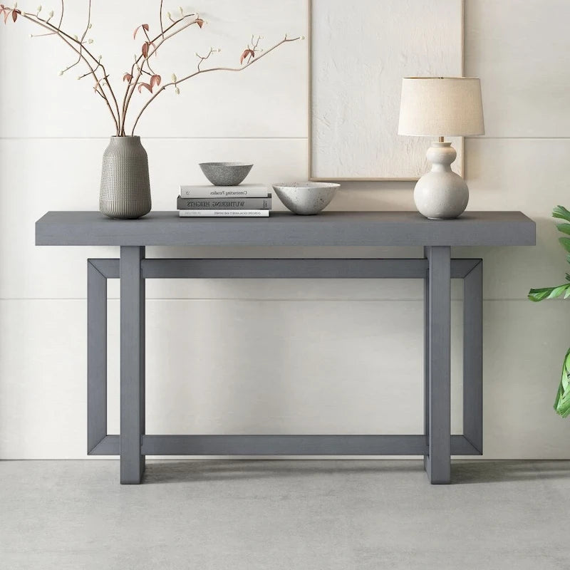 Consolle Minimalista con Piano Effetto Cemento – Grigio / Nero / Bianco / Blu Scuro