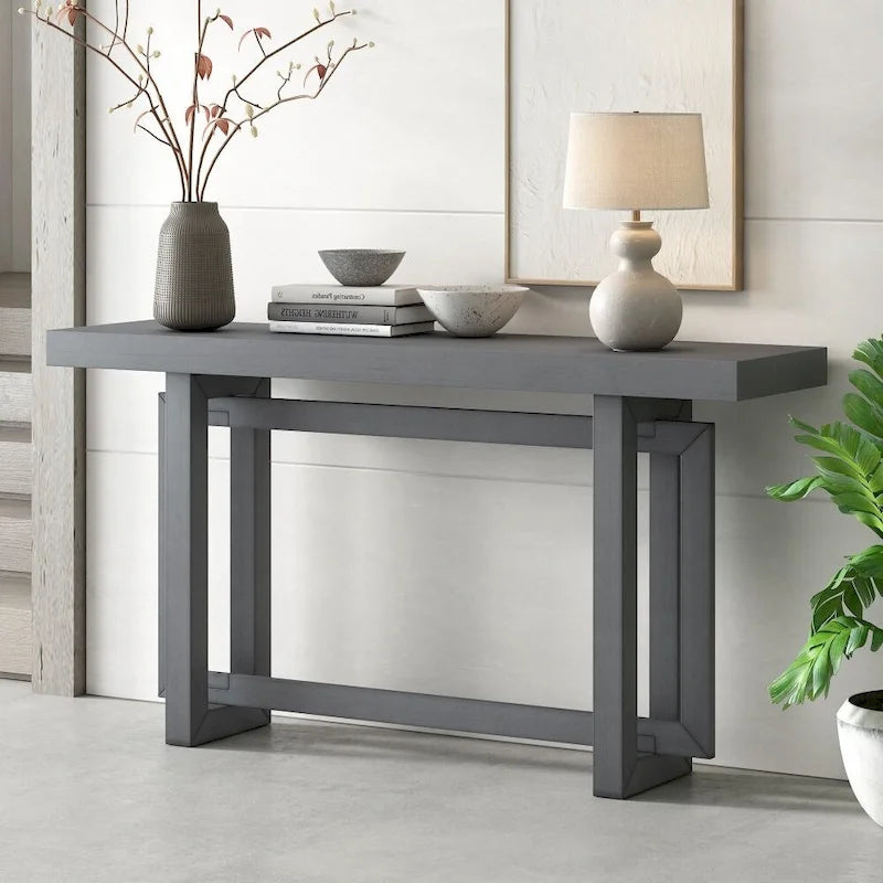 Consolle Minimalista con Piano Effetto Cemento – Grigio / Nero / Bianco / Blu Scuro