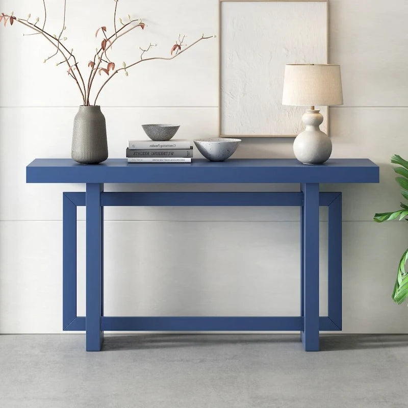 Consolle Minimalista con Piano Effetto Cemento – Grigio / Nero / Bianco / Blu Scuro