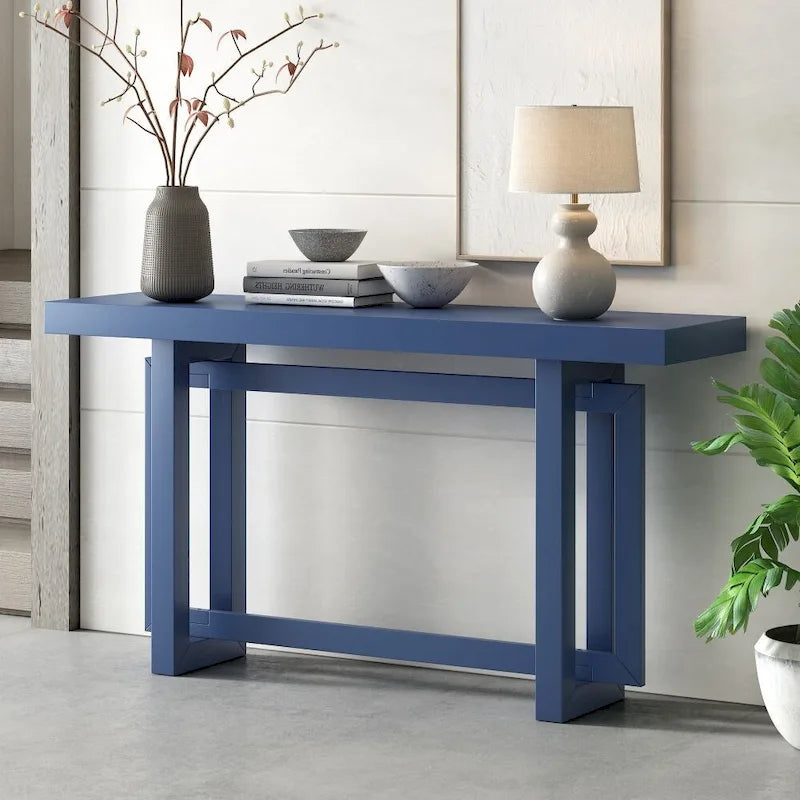 Consolle Minimalista con Piano Effetto Cemento – Grigio / Nero / Bianco / Blu Scuro
