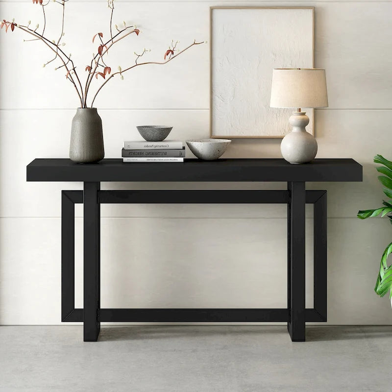 Consolle Minimalista con Piano Effetto Cemento – Grigio / Nero / Bianco / Blu Scuro