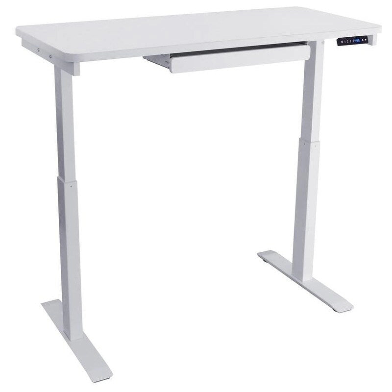 Scrivania elettrica 48 pollici, regolabile in altezza 28"-48", piano in MDF, 4 impostazioni di memoria